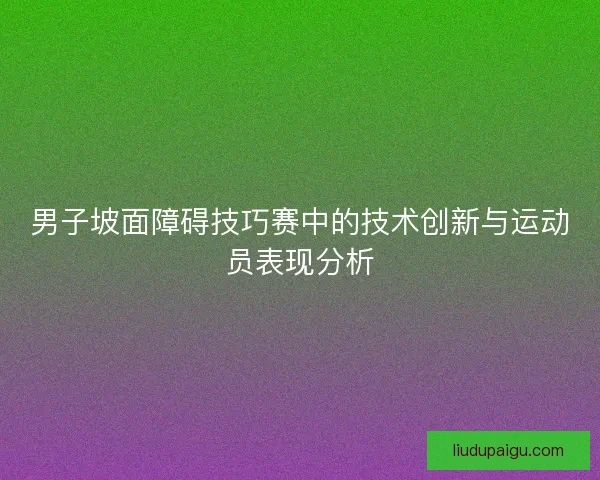 男子坡面障碍技巧赛中的技术创新与运动员表现分析