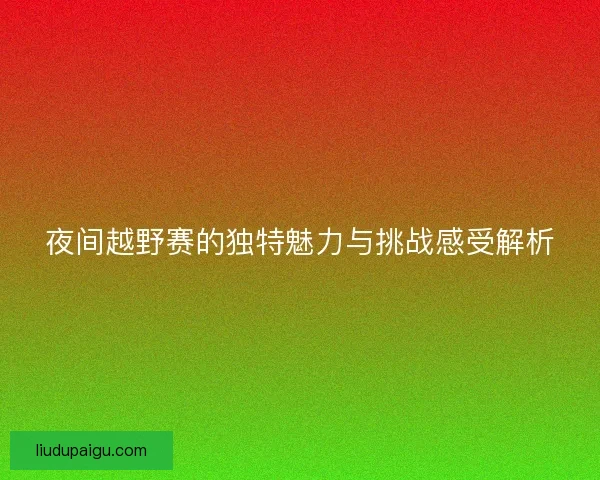 夜间越野赛的独特魅力与挑战感受解析